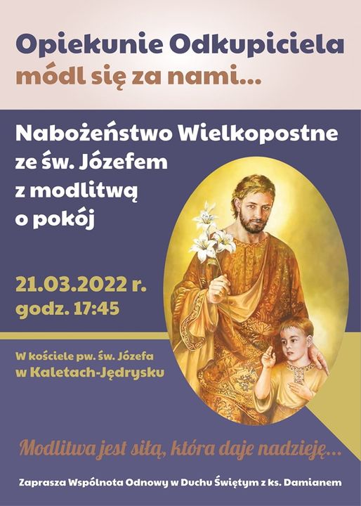 Plakat nabożeństwa ze Świętym Józefem